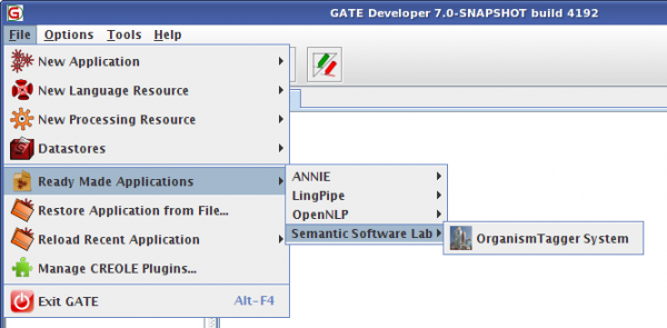 OrganismTagger System in GATE Developer