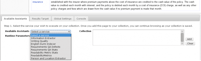 NLP Services Provided by Semantic Assistants in ReqWiki